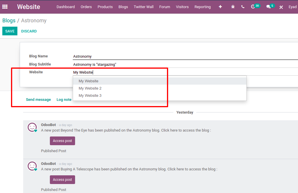 without this module, only single website can be selectable